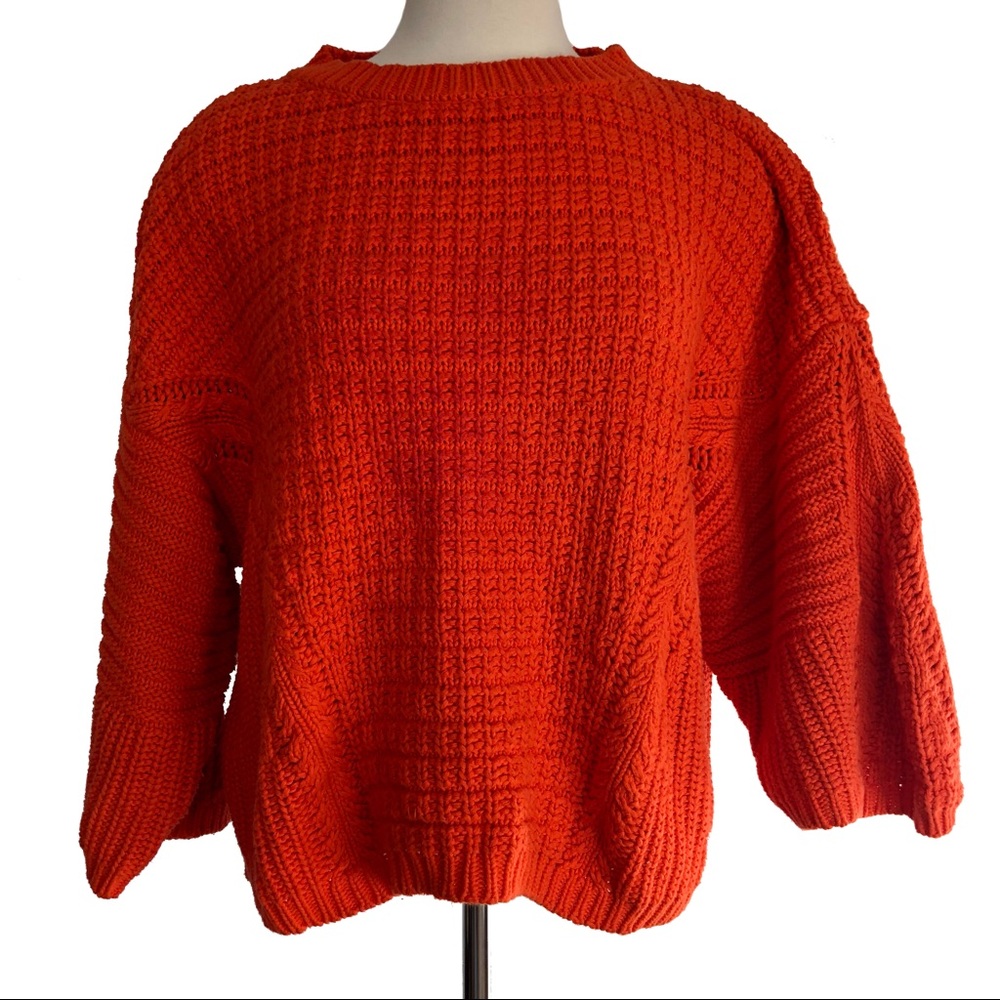 ZARA Knit Oversized Boxy Chunky Knit Sweater